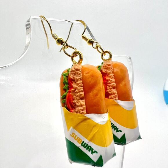Subway Tuna Sub Earrings - Subway Accessories - Sandwich Earrings - Mini Brands - Picture 3 of 11
